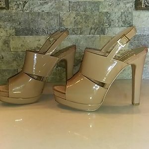 BCBGeneration nude platform slingbacks 8M